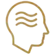 Icon: Kopf mit Wellenlinien