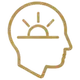 Icon: Kopf mit aufgehender Sonne